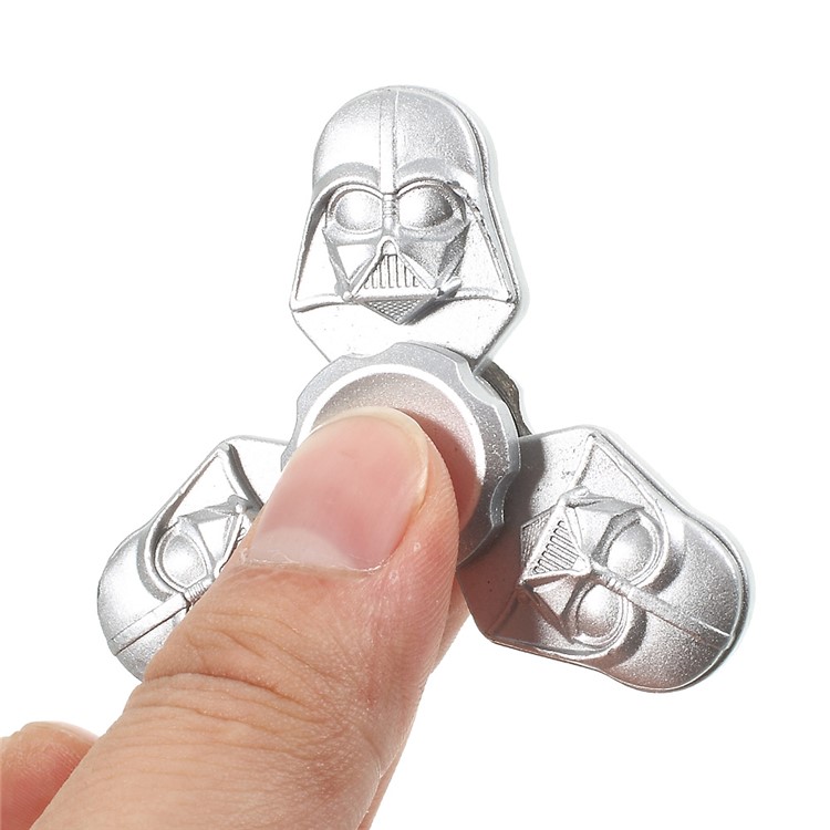 Portrait Pattern Tri-Spinner Fidget Spinner Hand Toy Stress Reducer Relieve Anxiety - Silver-8