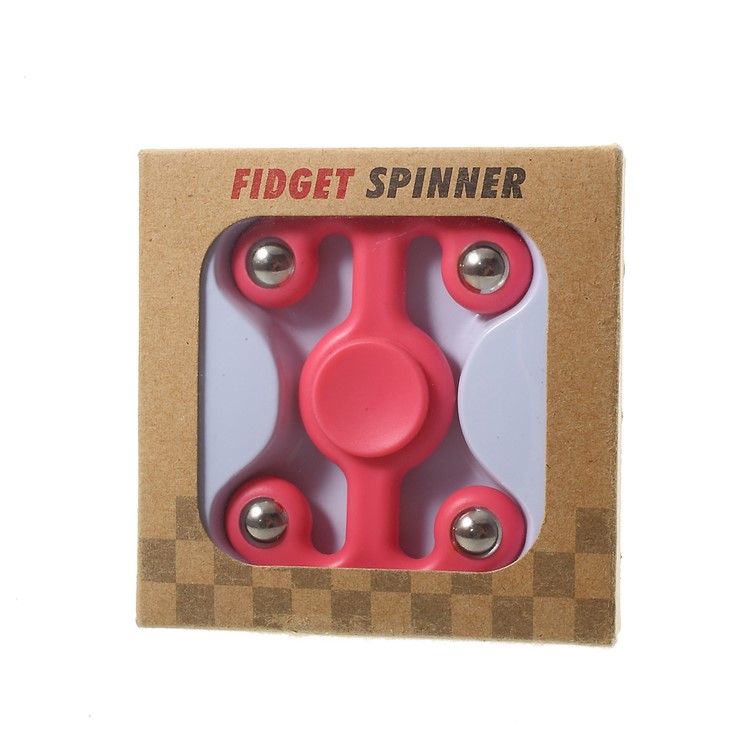 4 Steel Balls Fidget Spinner Hand Spinner Stress and Anxiety Relief Toy - Pink-12