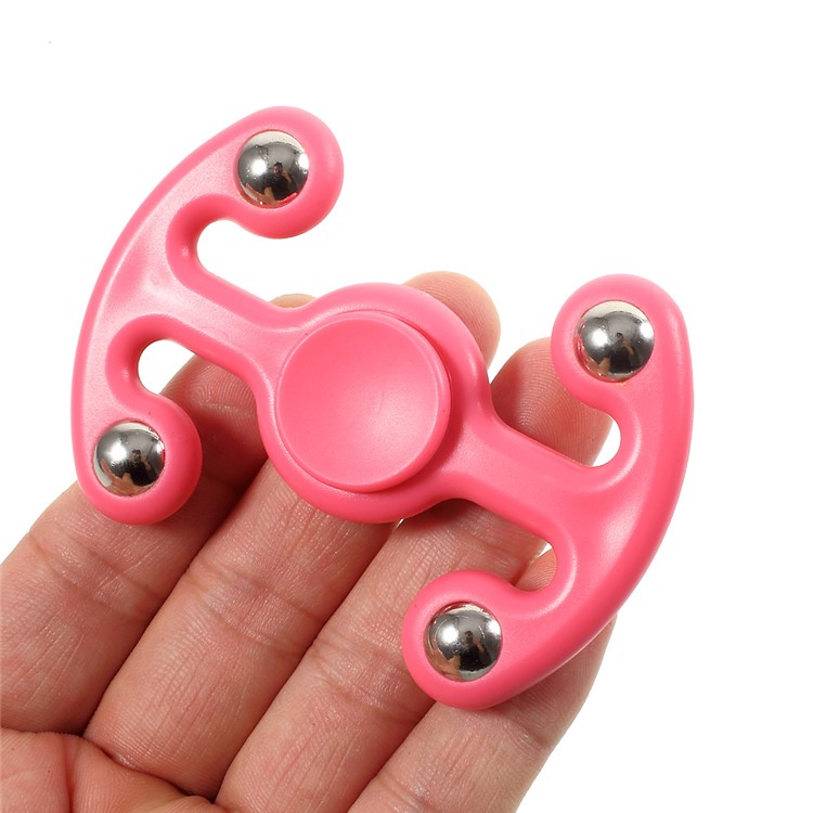 4 Steel Balls Fidget Spinner Hand Spinner Stress and Anxiety Relief Toy - Pink-9