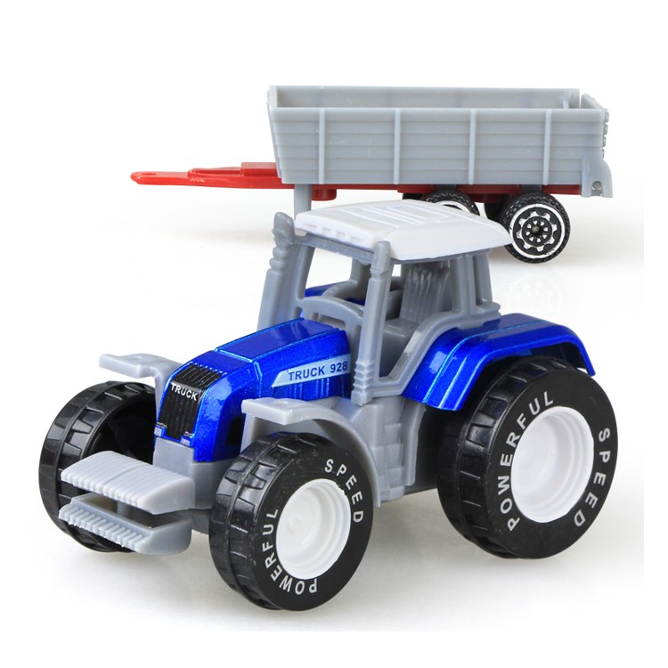 4PCS/Set Alloy Engineering Car Tractor Toy Model Farm Vehicle Belt Boy Toy Car Model-2