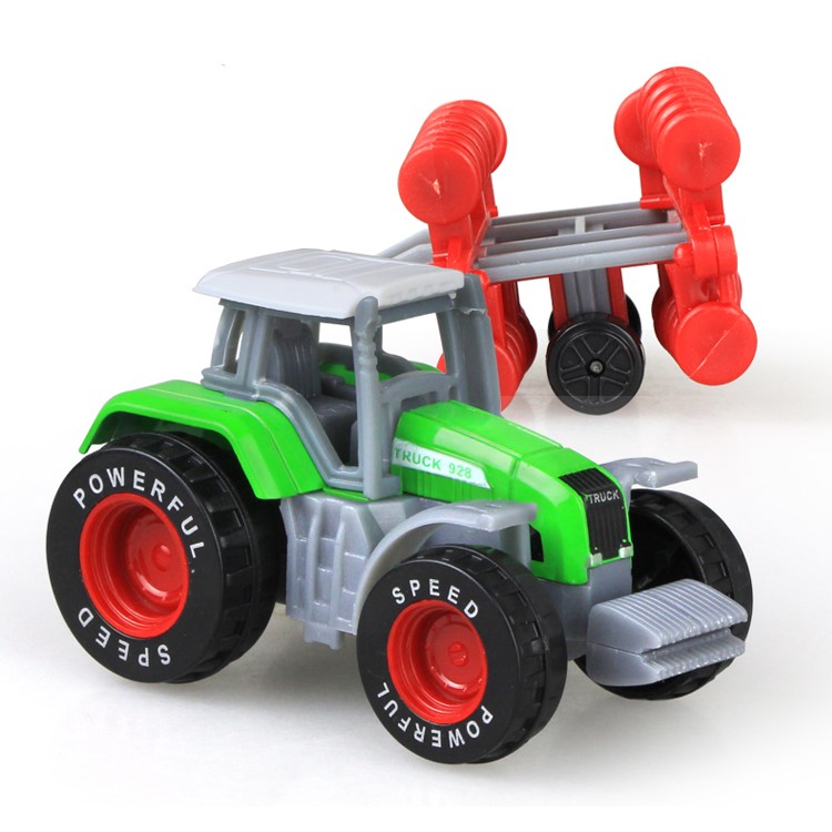 4PCS/Set Alloy Engineering Car Tractor Toy Model Farm Vehicle Belt Boy Toy Car Model-4