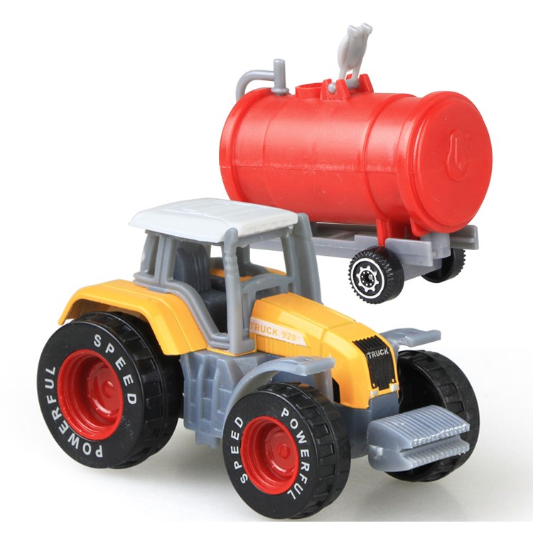 4PCS/Set Alloy Engineering Car Tractor Toy Model Farm Vehicle Belt Boy Toy Car Model-5