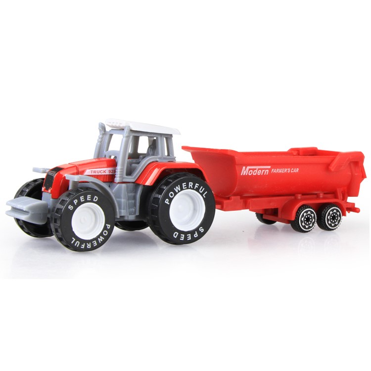4PCS/Set Alloy Engineering Car Tractor Toy Model Farm Vehicle Belt Boy Toy Car Model-6