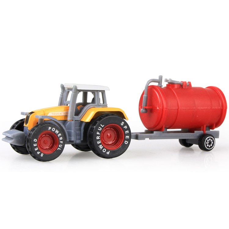 4PCS/Set Alloy Engineering Car Tractor Toy Model Farm Vehicle Belt Boy Toy Car Model-7