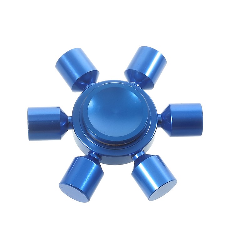 EDC Focus Toy Metal Hexagon Fingertip Gyroscope Hand Spinner Fidget - Blue-1