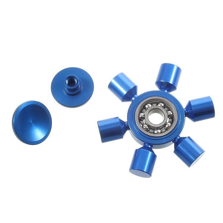 EDC Focus Toy Metal Hexagon Fingertip Gyroscope Hand Spinner Fidget - Blue-13