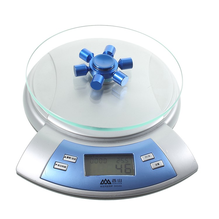 EDC Focus Toy Metal Hexagon Fingertip Gyroscope Hand Spinner Fidget - Blue-14