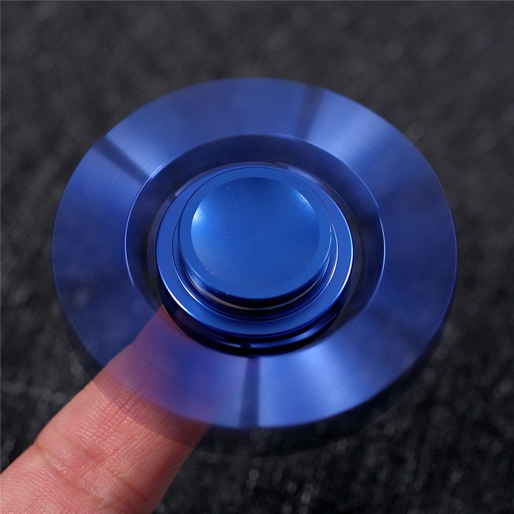 EDC Focus Toy Metal Hexagon Fingertip Gyroscope Hand Spinner Fidget - Blue-2