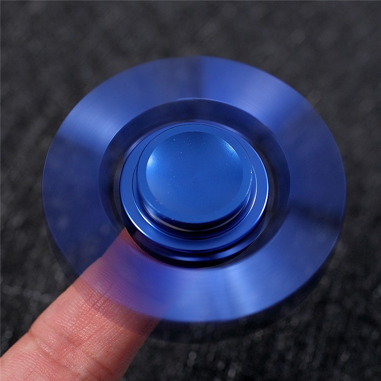 EDC Focus Toy Metal Hexagon Fingertip Gyroscope Hand Spinner Fidget - Blue-3
