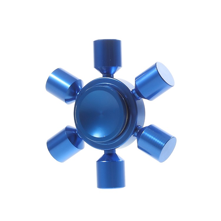 EDC Focus Toy Metal Hexagon Fingertip Gyroscope Hand Spinner Fidget - Blue-6