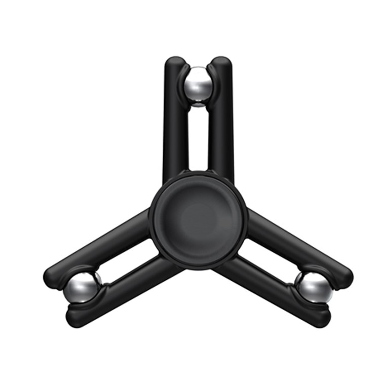3 Balls Triangle Spinner Fidget Spinner Finger Toy ADHD Focus Toy - Black-1