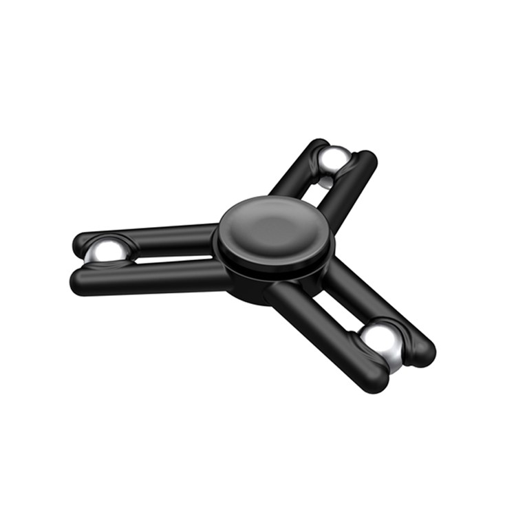 3 Balls Triangle Spinner Fidget Spinner Finger Toy ADHD Focus Toy - Black-2