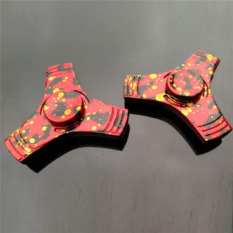 Colorized Kirsite Triangle Fidget Hand Spinner Fidget EDC Focus Toy - Red-1