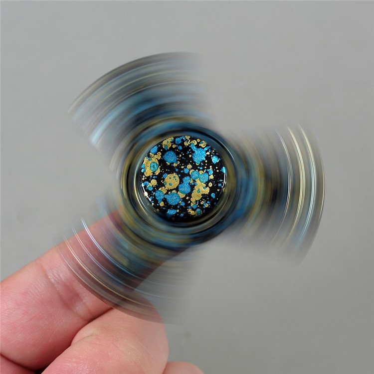 Colorized Kirsite Tri Fidget Hand Spinner Fidget EDC Focus Toy for Kids and Adults - Black-5