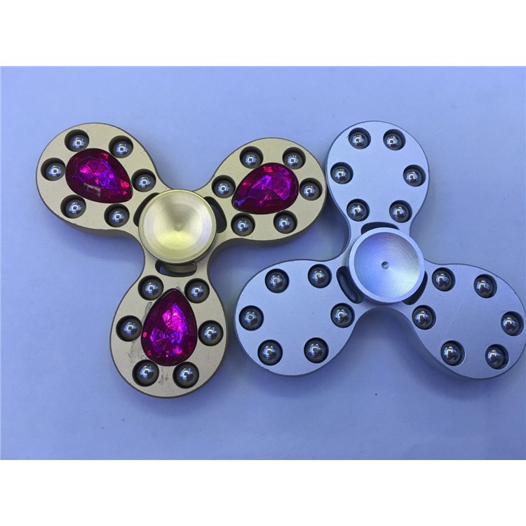 18 Metal Balls Crystal Triangle Spinner Fidget Hand Toy ADHD Focus Toy - Black-3