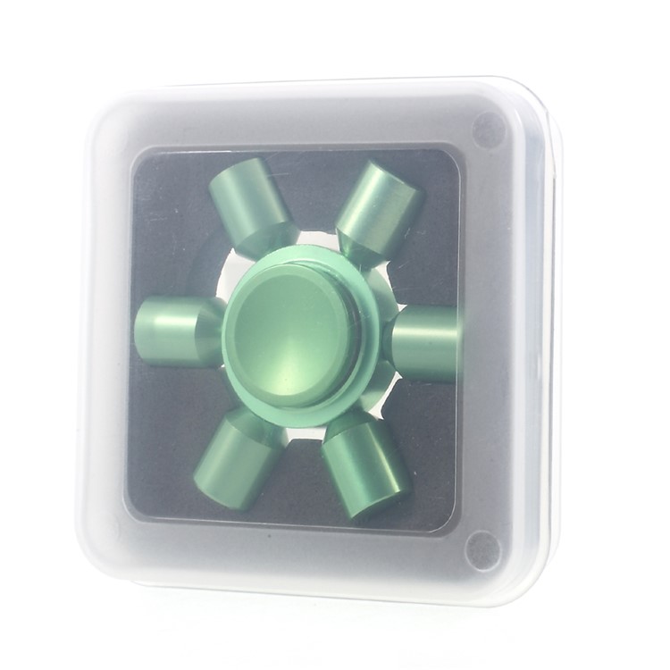 Aluminum Alloy Hexagon Fingertip Gyroscope Hand Spinner Fidget Toy for Children and Adults - Green-9