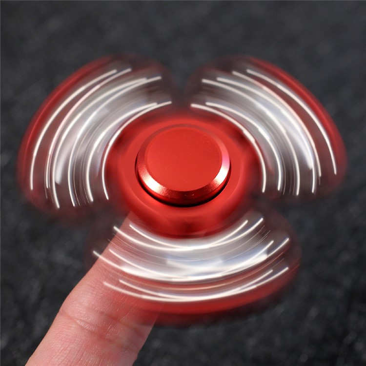 18 Balls Tri-Spinner Fidget Metal Spinner Finger Hand Toy Relieves ADHD Anxiety Autism Boredom - Red-9