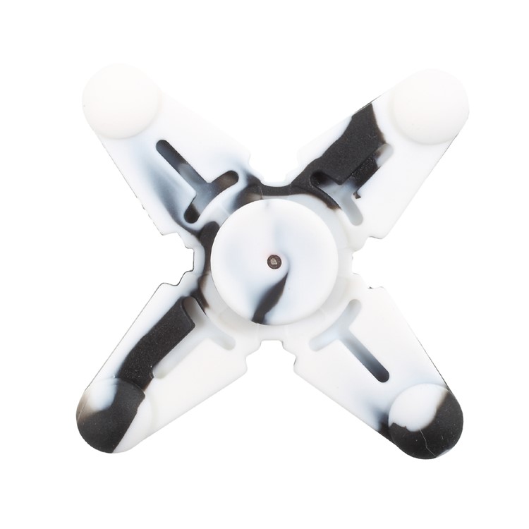 Quadrangle Fidget Spinner Silicone Hand Finger Toy with Lanyard Relieve Anxiety and Boredom - White-1