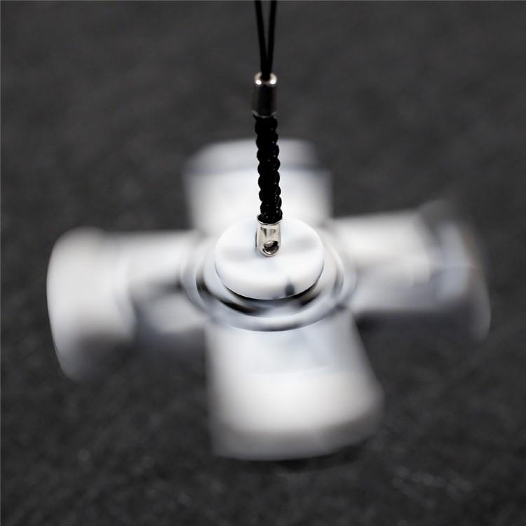 Quadrangle Fidget Spinner Silicone Hand Finger Toy with Lanyard Relieve Anxiety and Boredom - White-11