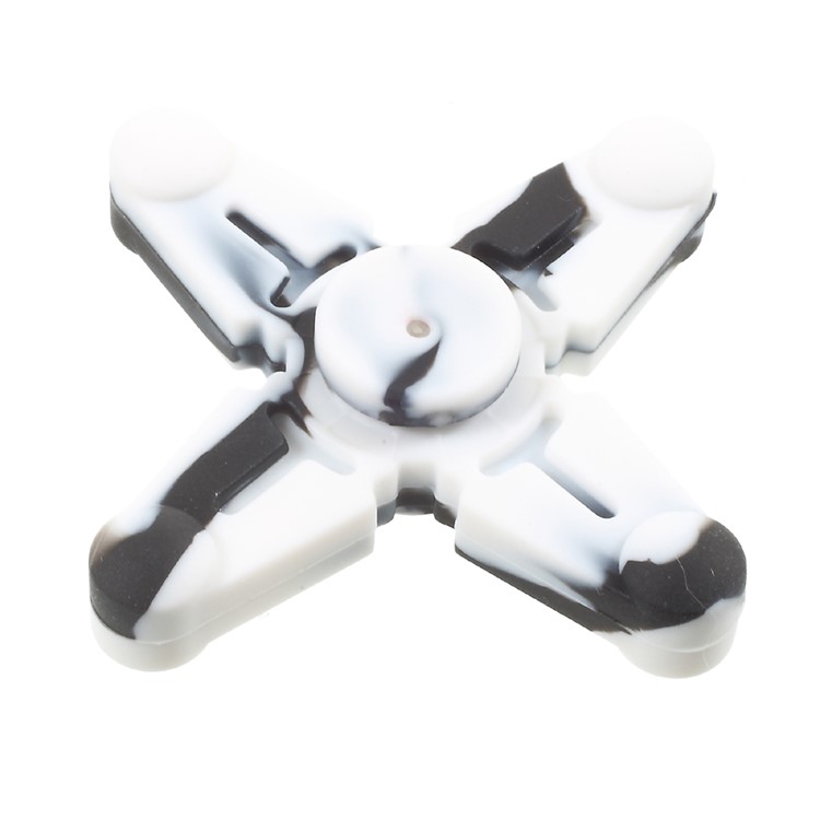 Quadrangle Fidget Spinner Silicone Hand Finger Toy with Lanyard Relieve Anxiety and Boredom - White-2
