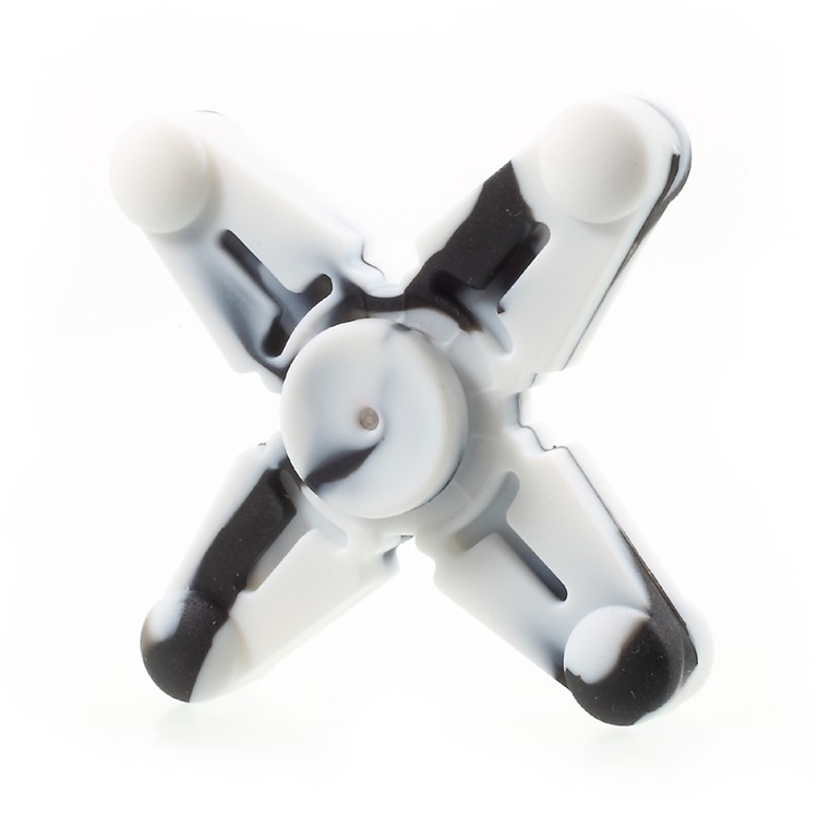 Quadrangle Fidget Spinner Silicone Hand Finger Toy with Lanyard Relieve Anxiety and Boredom - White-3