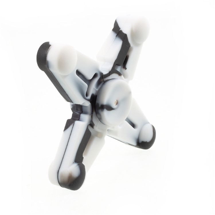 Quadrangle Fidget Spinner Silicone Hand Finger Toy with Lanyard Relieve Anxiety and Boredom - White-4