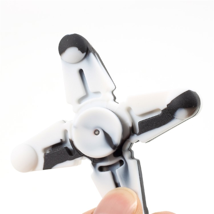 Quadrangle Fidget Spinner Silicone Hand Finger Toy with Lanyard Relieve Anxiety and Boredom - White-5