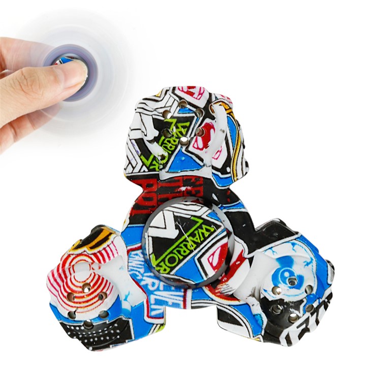 Colorized Pattern EDC Tri-Spinner Fidget Spinner Finger Toy Fast Bearing-4
