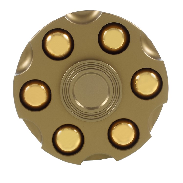 Revolver Clip Design Fidget Spinner Round Hand Spinner EDC Toy Break Bad Habits ADHD - Gold-1
