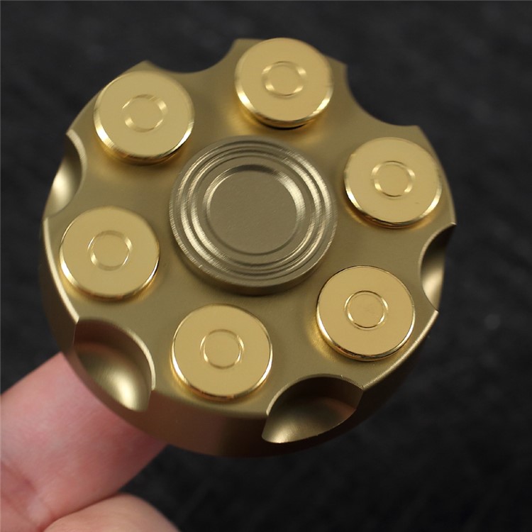 Revolver Clip Design Fidget Spinner Round Hand Spinner EDC Toy Break Bad Habits ADHD - Gold-12