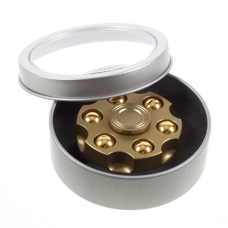 Revolver Clip Design Fidget Spinner Round Hand Spinner EDC Toy Break Bad Habits ADHD - Gold-14