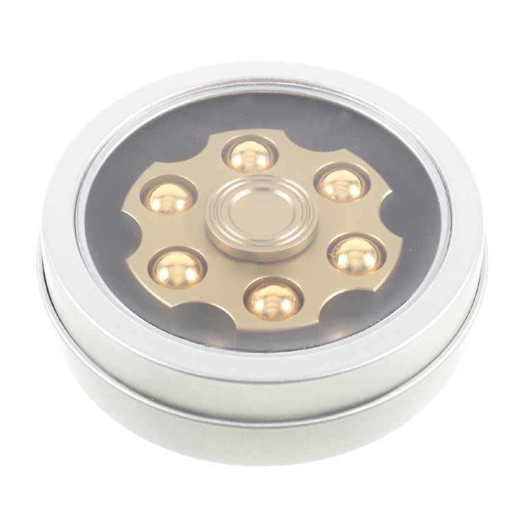 Revolver Clip Design Fidget Spinner Round Hand Spinner EDC Toy Break Bad Habits ADHD - Gold-15