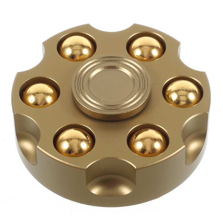 Revolver Clip Design Fidget Spinner Round Hand Spinner EDC Toy Break Bad Habits ADHD - Gold-2