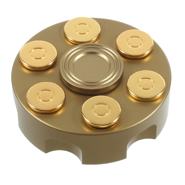Revolver Clip Design Fidget Spinner Round Hand Spinner EDC Toy Break Bad Habits ADHD - Gold-3