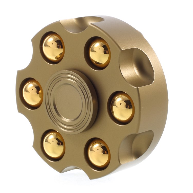Revolver Clip Design Fidget Spinner Round Hand Spinner EDC Toy Break Bad Habits ADHD - Gold-4