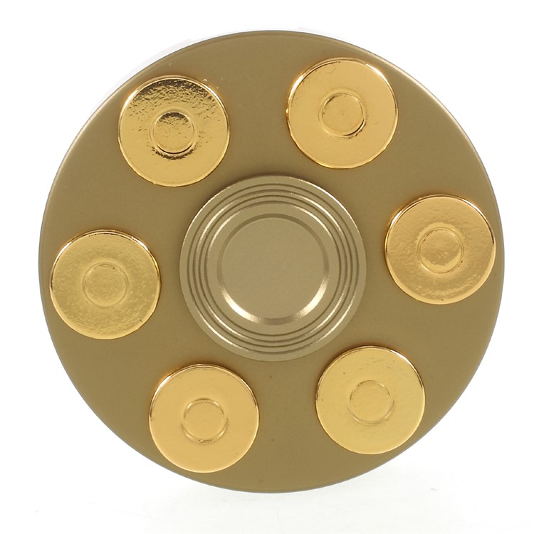 Revolver Clip Design Fidget Spinner Round Hand Spinner EDC Toy Break Bad Habits ADHD - Gold-5