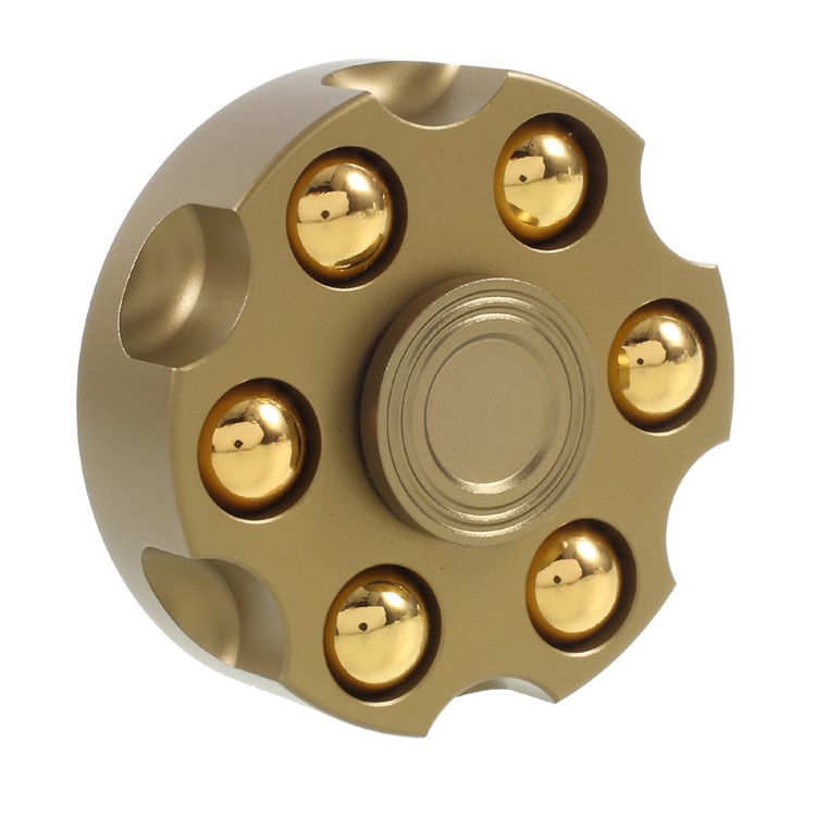 Revolver Clip Design Fidget Spinner Round Hand Spinner EDC Toy Break Bad Habits ADHD - Gold-6