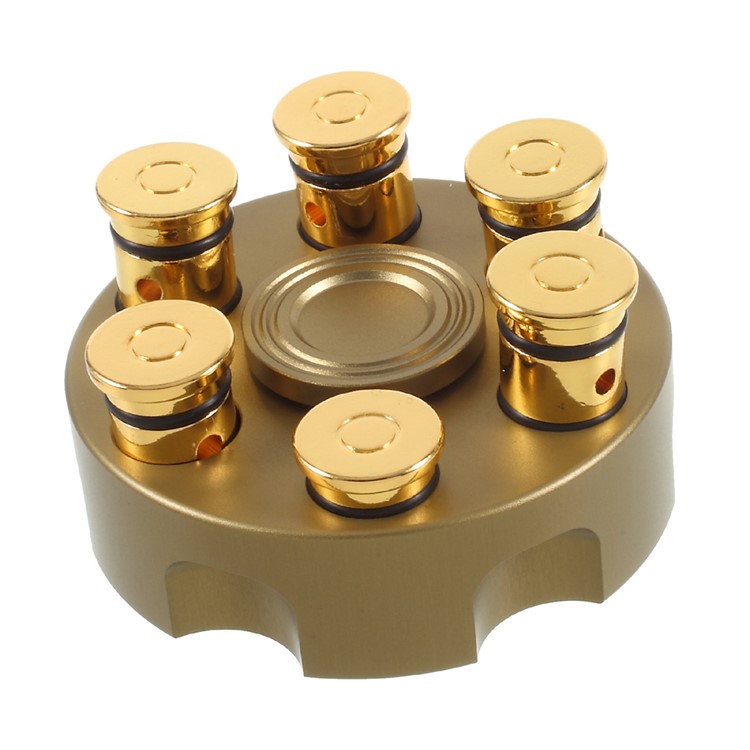 Revolver Clip Design Fidget Spinner Round Hand Spinner EDC Toy Break Bad Habits ADHD - Gold-9