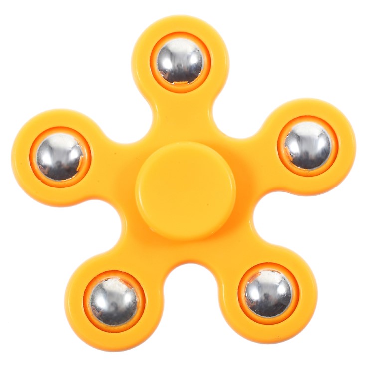 5 Metal Balls EDC Pentagon Spinner Fidget Spinner Finger Toy ADHD Focus Toy - Orange-1