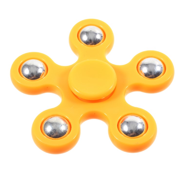 5 Metal Balls EDC Pentagon Spinner Fidget Spinner Finger Toy ADHD Focus Toy - Orange-2