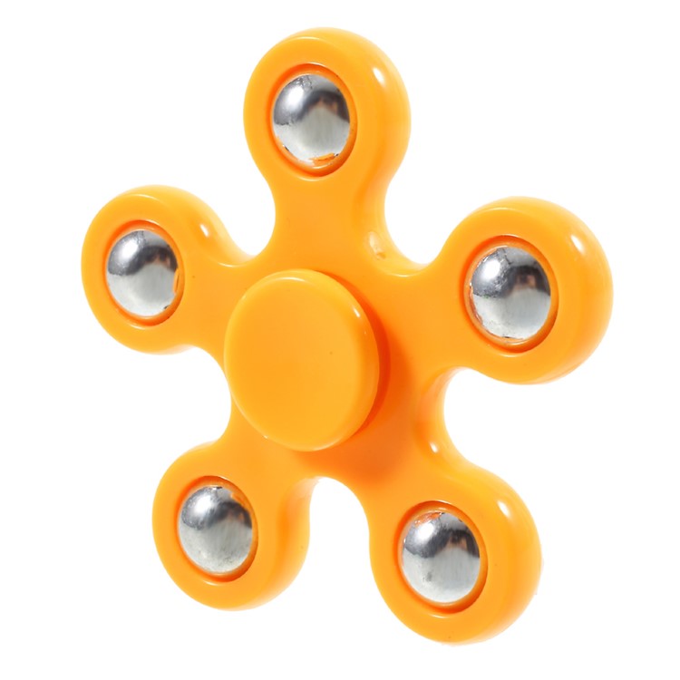 5 Metal Balls EDC Pentagon Spinner Fidget Spinner Finger Toy ADHD Focus Toy - Orange-3