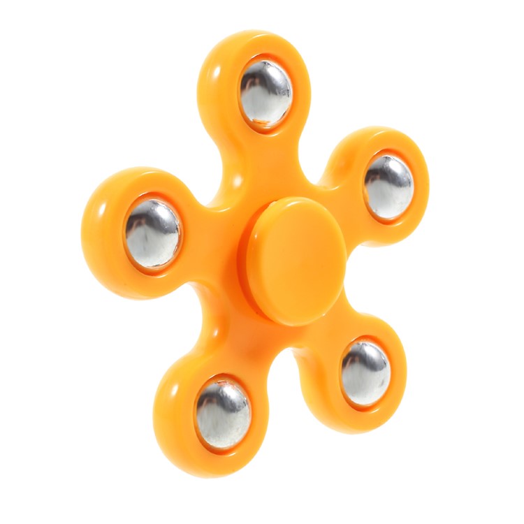 5 Metal Balls EDC Pentagon Spinner Fidget Spinner Finger Toy ADHD Focus Toy - Orange-4