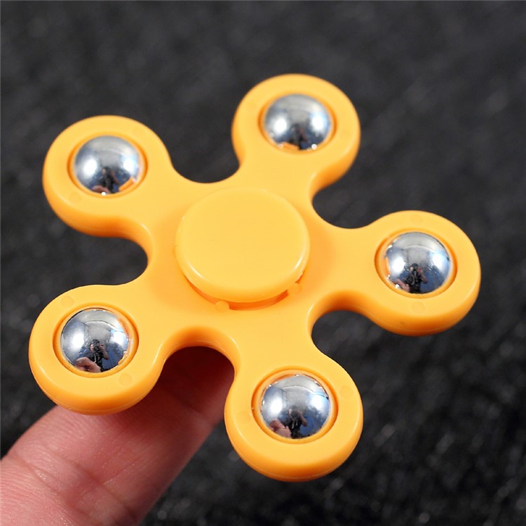 5 Metal Balls EDC Pentagon Spinner Fidget Spinner Finger Toy ADHD Focus Toy - Orange-7