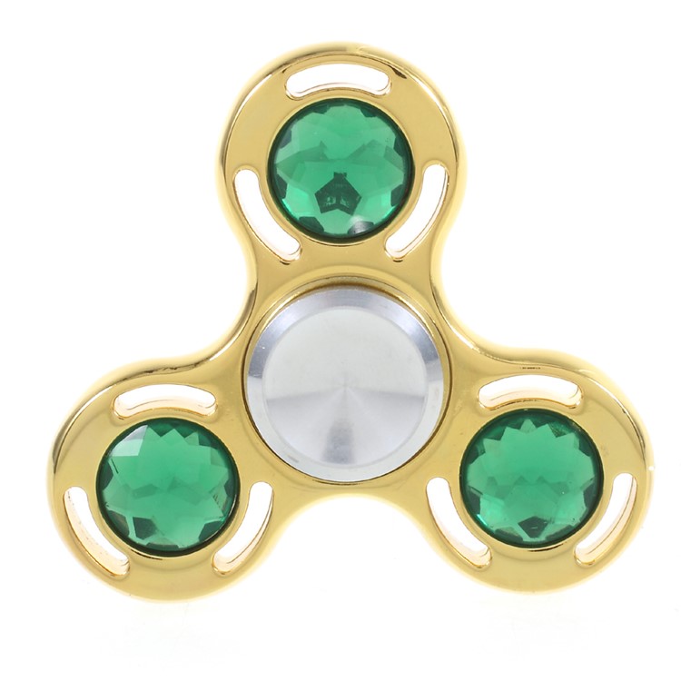 Crystal Triangle Pattern EDC Focus Toy Spinner Fidget Spinner Finger High Speed Bearing - Gold-1