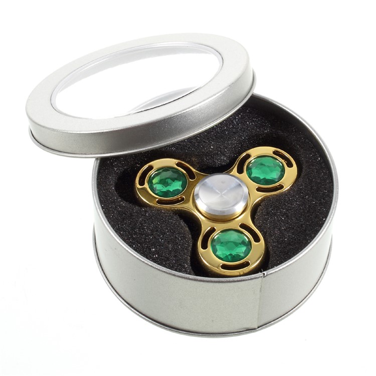 Crystal Triangle Pattern EDC Focus Toy Spinner Fidget Spinner Finger High Speed Bearing - Gold-7