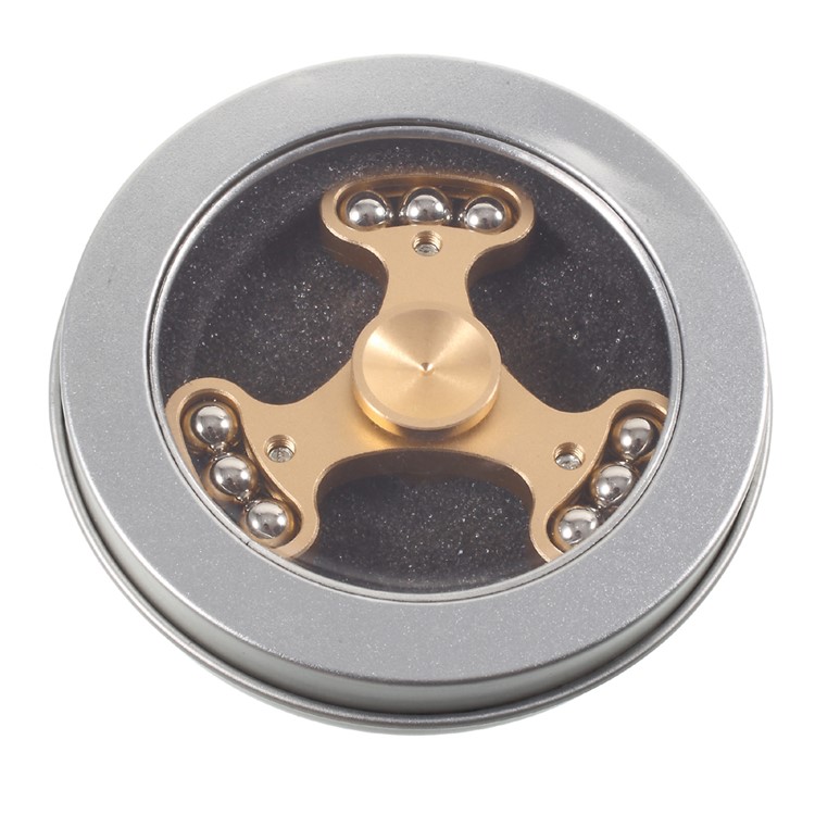Metal Balls EDC Triangle Fidget Spinner Hand Spinner Fidget Finger Toy - Gold-10