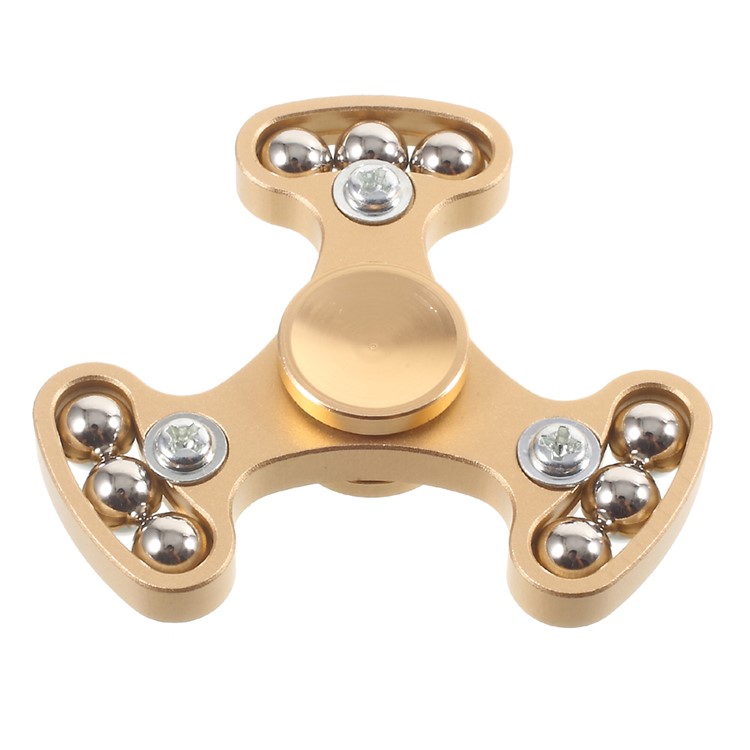 Metal Balls EDC Triangle Fidget Spinner Hand Spinner Fidget Finger Toy - Gold-2