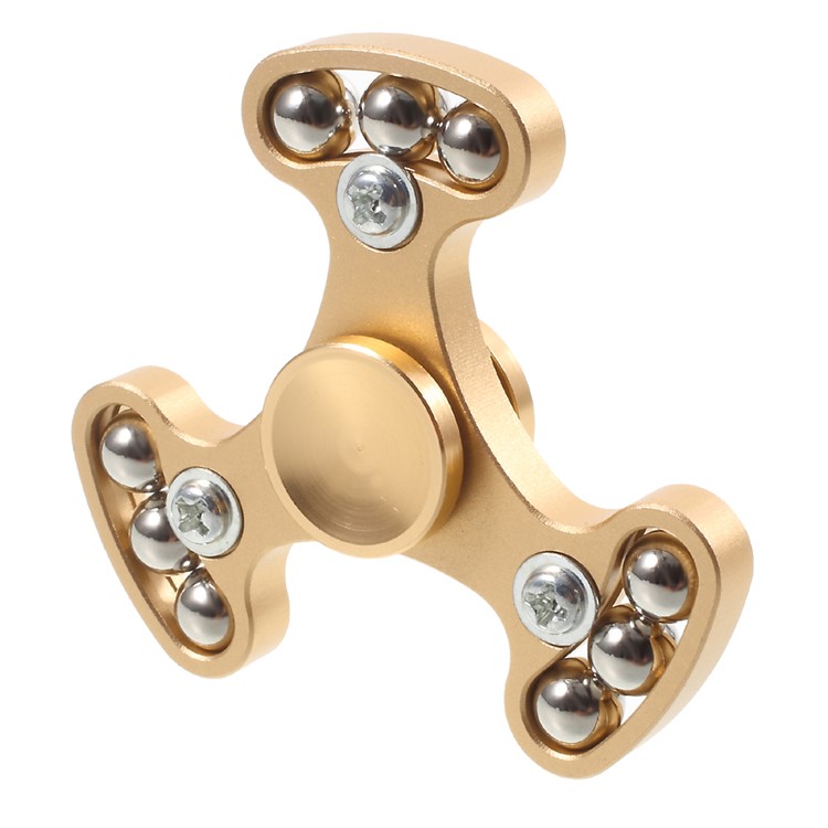 Metal Balls EDC Triangle Fidget Spinner Hand Spinner Fidget Finger Toy - Gold-3