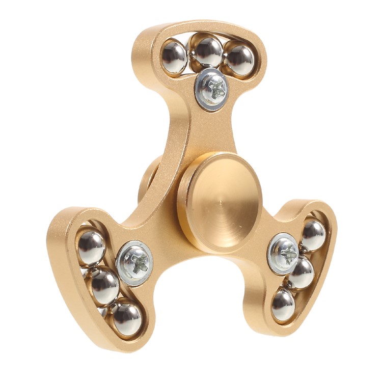 Metal Balls EDC Triangle Fidget Spinner Hand Spinner Fidget Finger Toy - Gold-4
