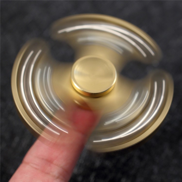 Metal Balls EDC Triangle Fidget Spinner Hand Spinner Fidget Finger Toy - Gold-7